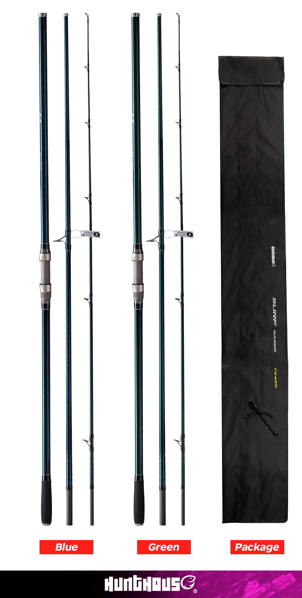 Wholesale High Quality 14ft 3 Piece Power Surf Carbon Fiber 3 Sections