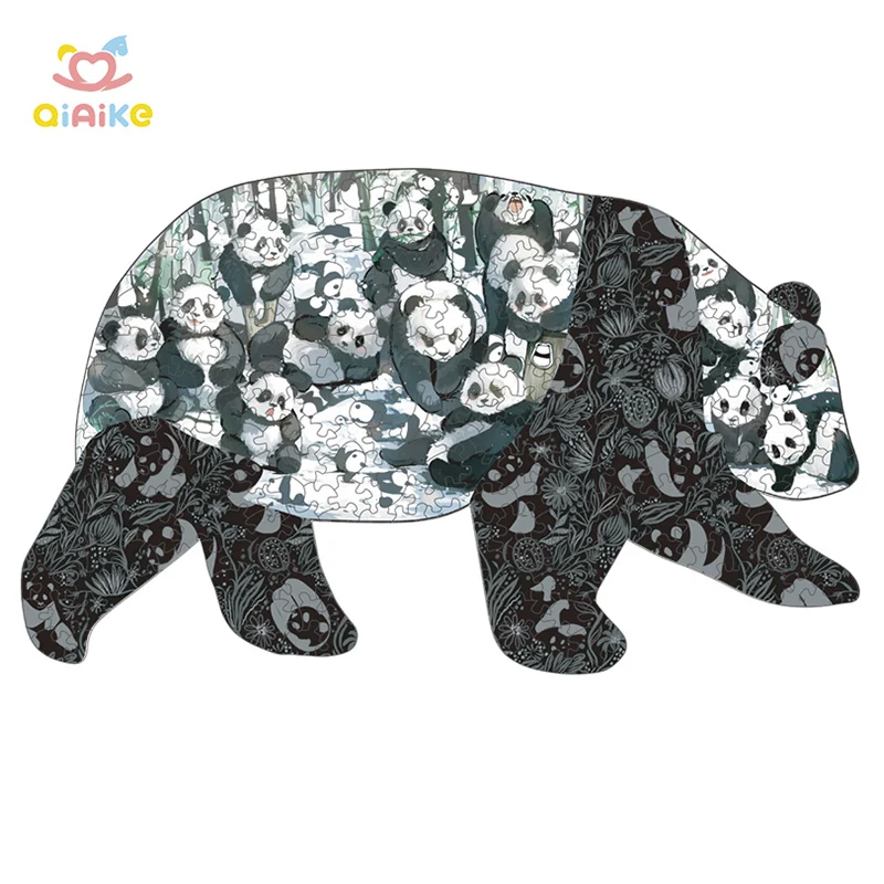 Niestandardowe 300 sztuk Panda Puzzle ze zwierzętami zabawki edukacyjne dla dzieci dla dzieci chłopcy dziewczęta w wieku 4 6 7 8 boże narodzenie przyjęcie wielkanocne upominki prezent