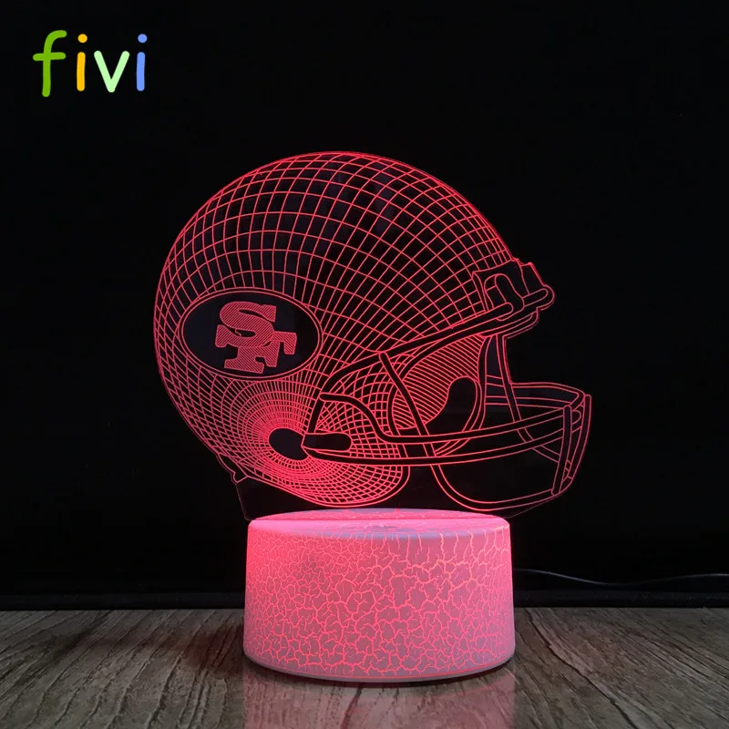 San Francisco 49ers Night Light 3D LED Touch Table Desk Lamp Brithday Gifts RGB 
