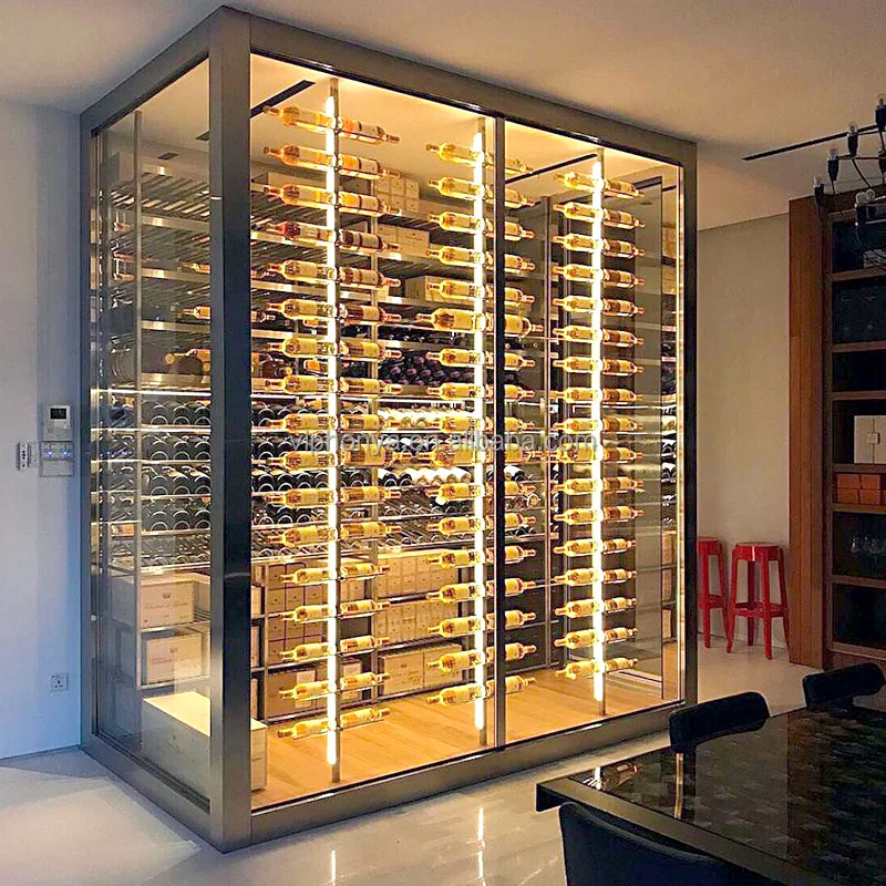 Luxury Living Room Wine Home Cellar Cabinet with LED Light