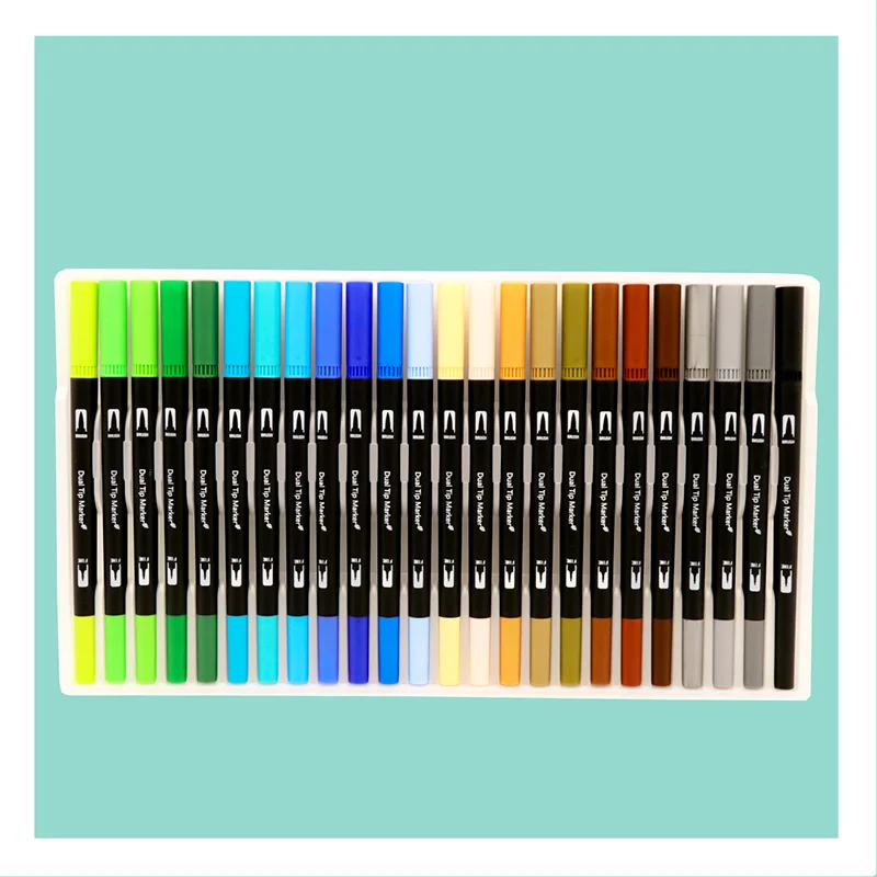 Хит продаж 12/24/36/48 цветов графический эскиз мягкая кисть наконечник цветные маркеры Двухточечные