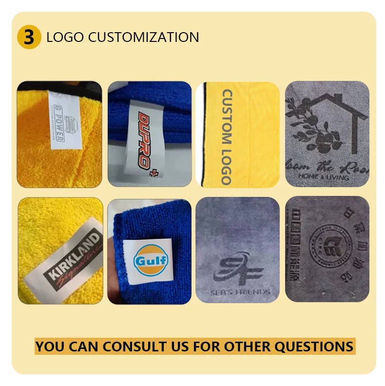 Custom Car Wash Towel Microfiber Cloth Coral Fleece Absorb Water Deluxe Double Layer Absorbent