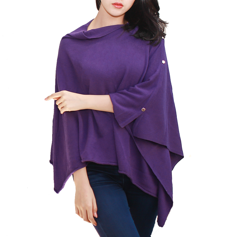 Нет минимального заказа качественное однотонное женское вязаное кашемировое пончо