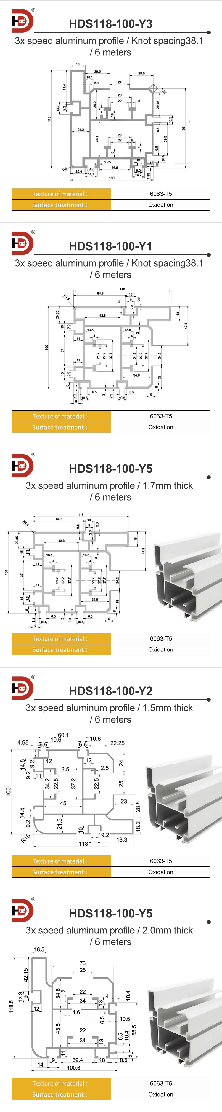 00118 Aluminum Profile 3x Speed Drive Head and Tail 38.1 Pitch Speed Chain Tensioning Seat BS30C212A Customizable details