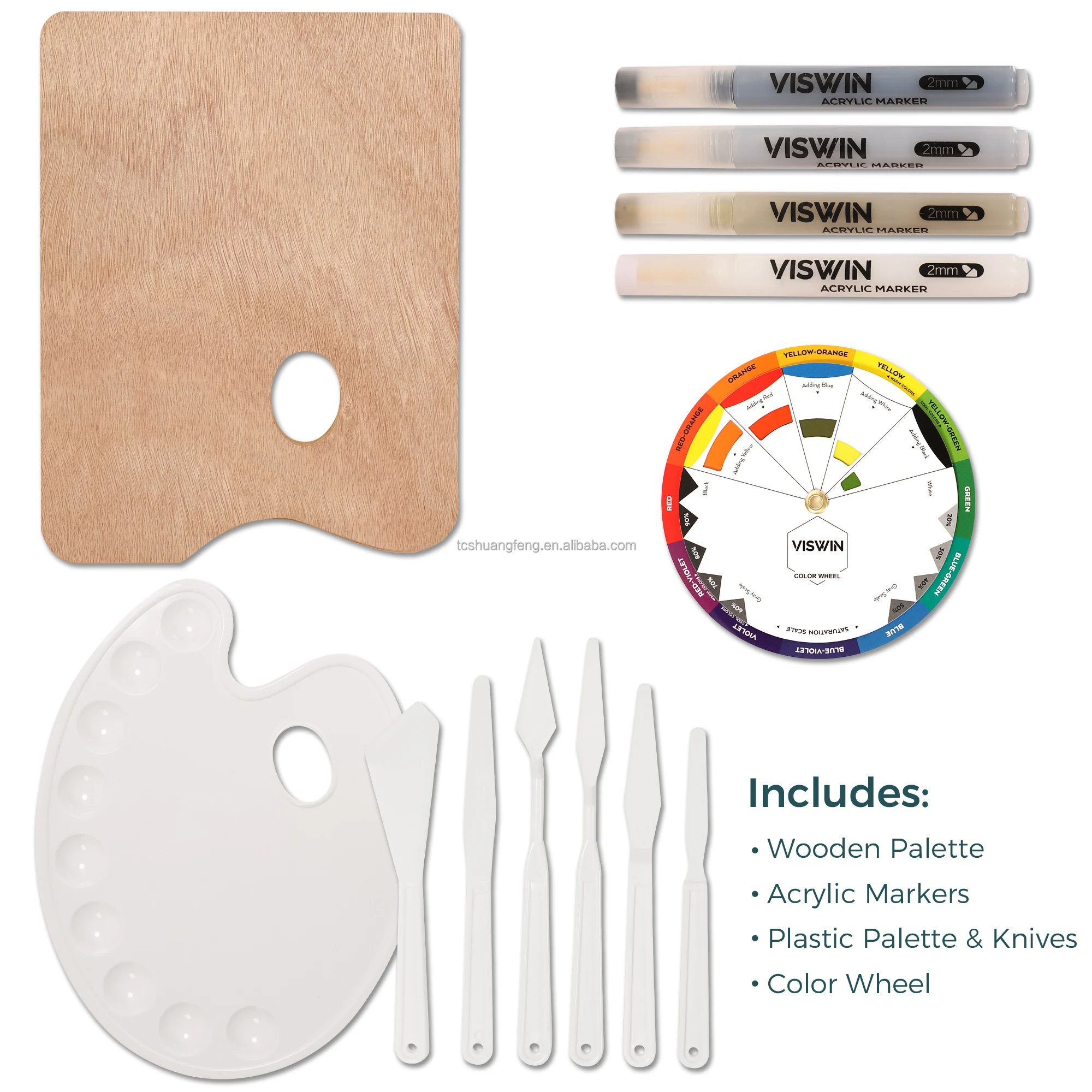 Viswin Art Supplies Set With Easel Box,Painting Brushes,Acrylic Tubes