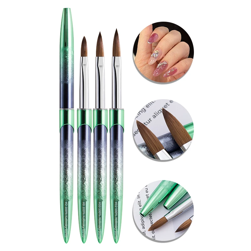Кисть для ногтей с логотипом Германии 100% чистые колинские волосы Акриловая кисть дизайна