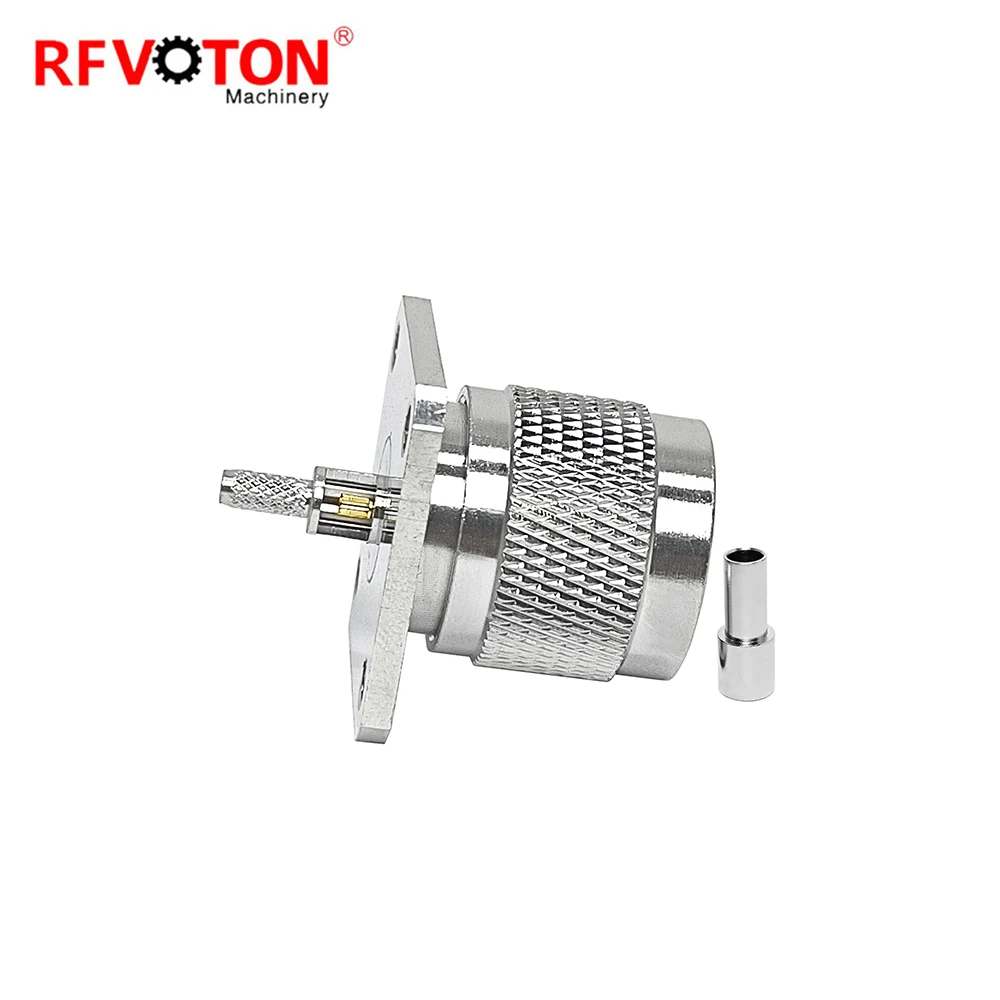 Factory Directly N Male Plug Macho Flange 4 Hole Panel for Rg316 Rg174 Rf Coaxial N Connector Connectors ROHS in Stock