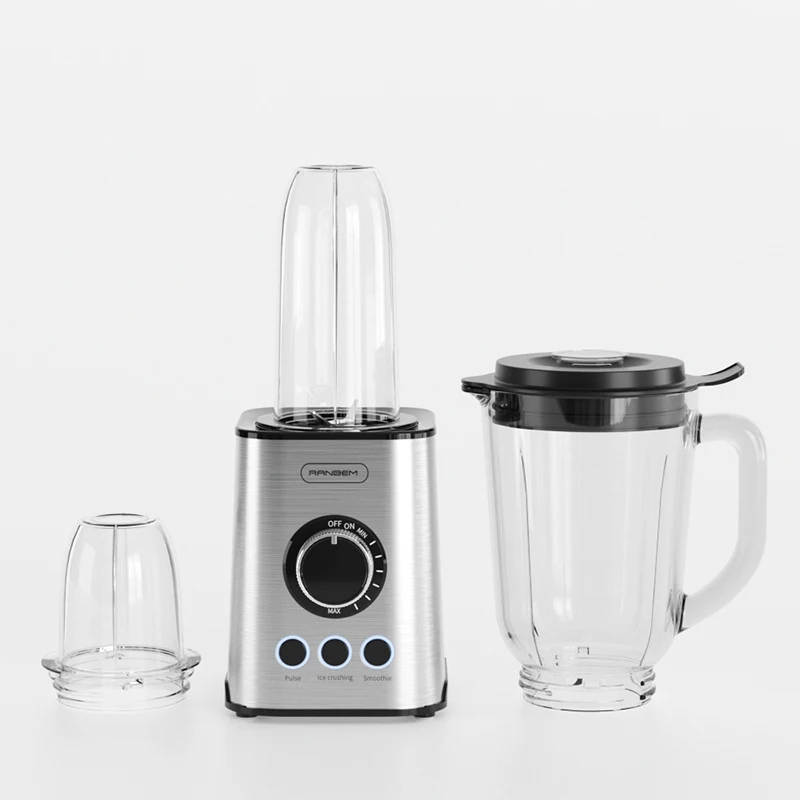 RANBEM Powerful Performance Electric 1.5L Glass Jug Crush Ice Smoothies Blender Tabletop Stainless Steel Multiple Blender