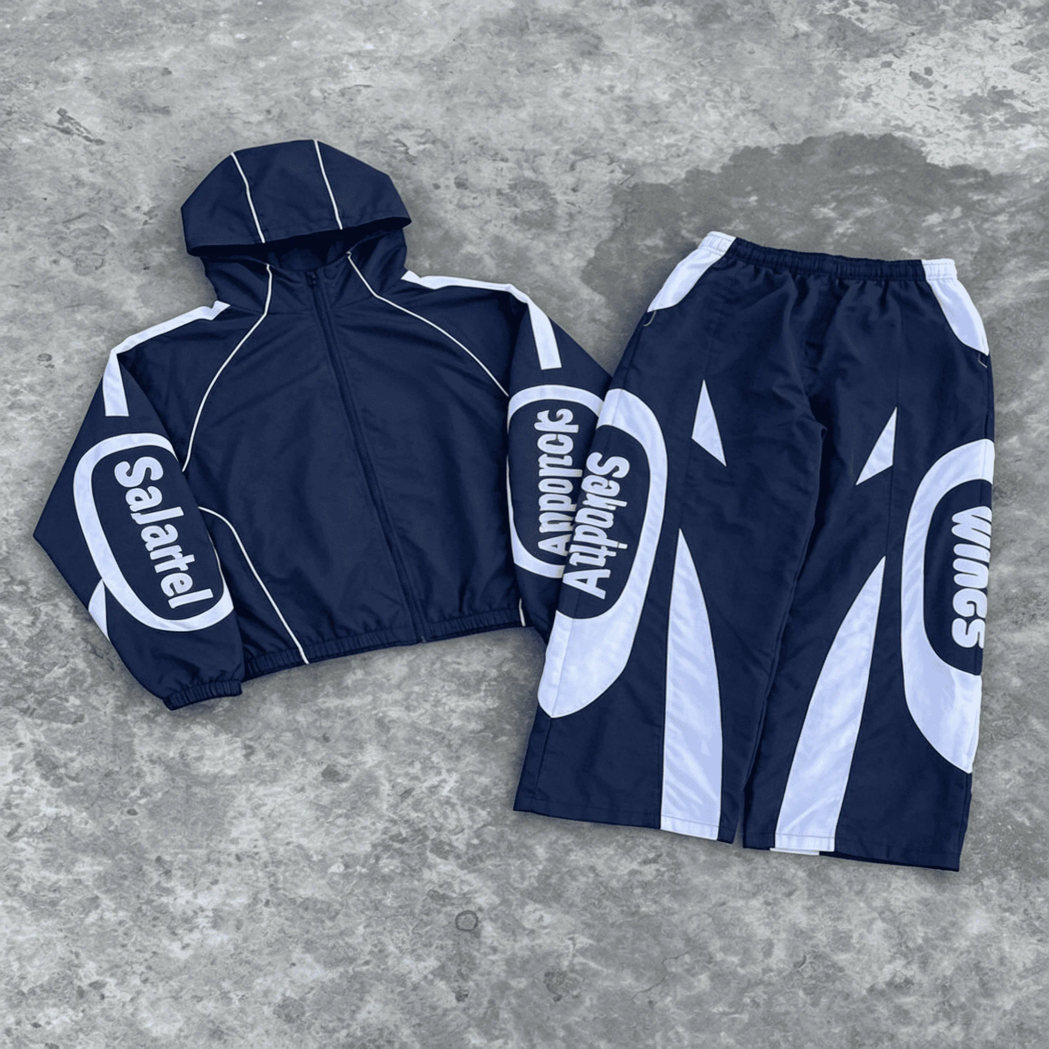 Custom Logo Nylon Tracksuit Men Windbreaker Jacket High Quality Streetwear Sweat Suits Unisex Sportswear gallery 4