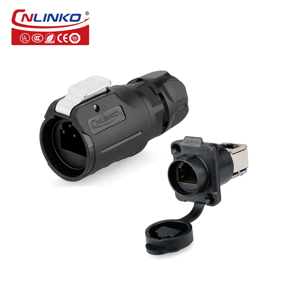 IP67 промышленный штекер 8P8C RJ45 водонепроницаемый разъем Ethernet Тип подключения RJ45 Dual Connectors Cat5e Cat6 для подключения сети