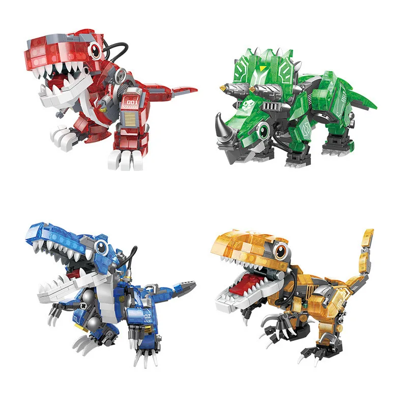 DIY Dinosaur with Storage Box Rex Pteranodon Dilophosaurus Triceratops MOC Building Block Sets Educational 2023 Kids Gift Toys