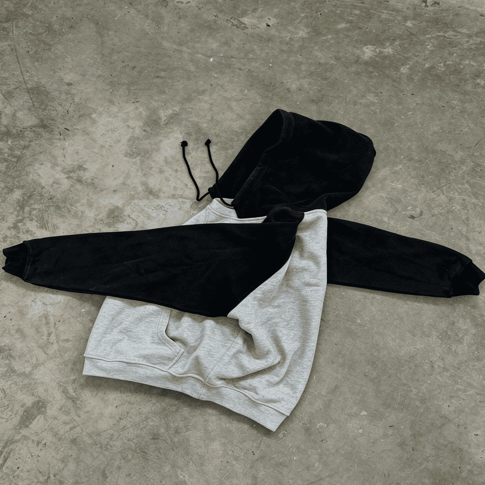 Custom Logo Two Tone Raglan Hoodie Supplier Vintage Pigment Wash French Terry Blank Pullover Streetwear Unisex Basic Sweatshirt gallery 3