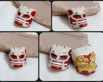 進撃の巨人エレンイェーガー巨大な巨人職人3D手作り樹脂キーキャップ