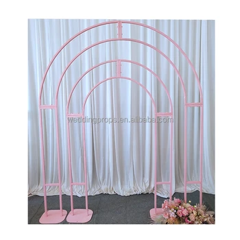 Wedding props pink metal frame flower decoration backdrop arch for wedding