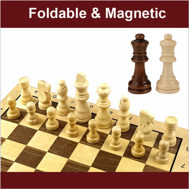 Индивидуальные складные деревянные шахматные наборы, настольная игра с кусками, деревянная шахматная доска EN-71 CPC, деревянная шахматная доска