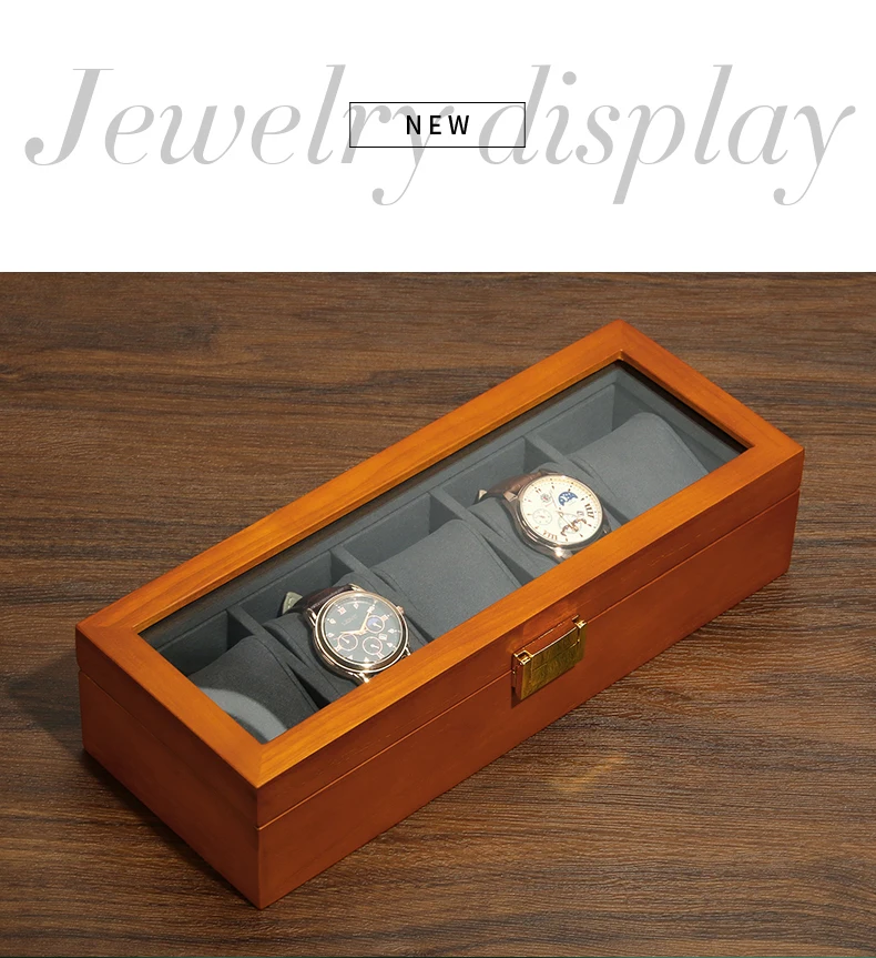 High Quality Watch Display Trays Pu Leather Watch Cases Custom Wooden