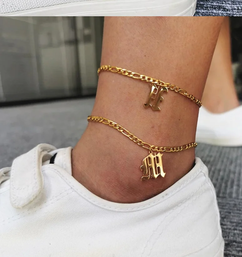 Gold Bracelet Initial Charm  Stainless Steel Letter Bracelet - A-z Bracelet  Women - Aliexpress