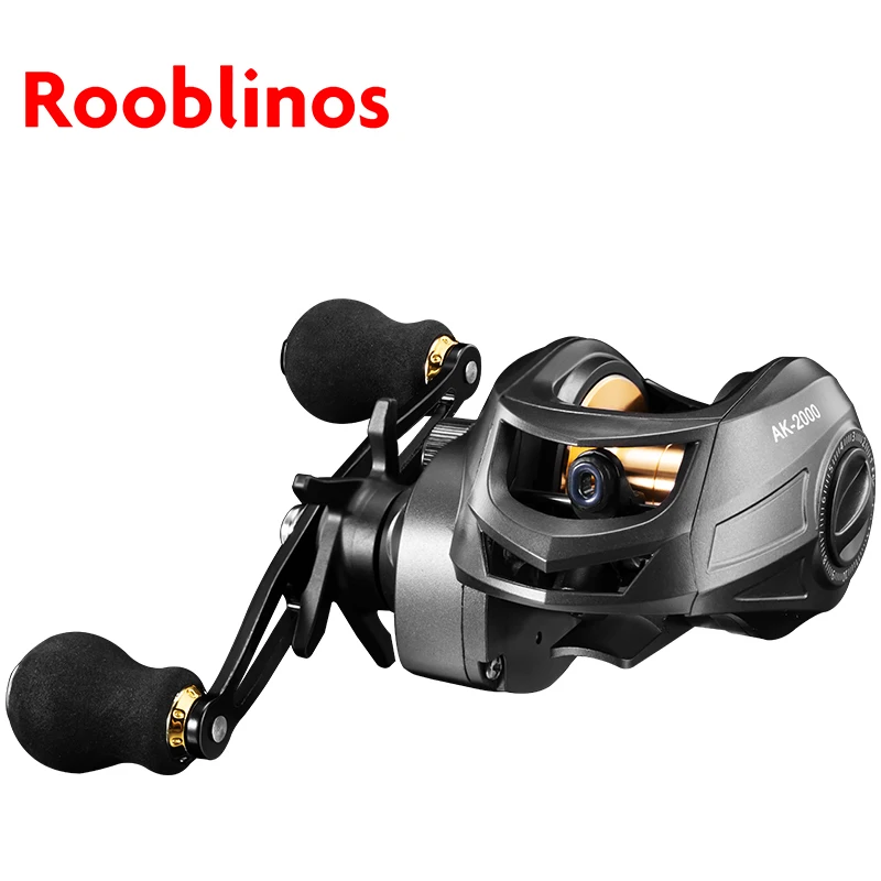 AK2000 Light Baitcasting Fishing Reel - 7+1BB, Max Drag 8KG, Aluminum Spool  for Saltwater & Freshwater Use
