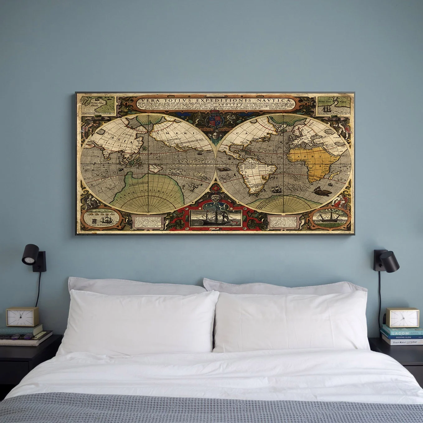 Modern Abstract World Map Canvas Art Paintings Wall Decorative Pictures Poster and Prints