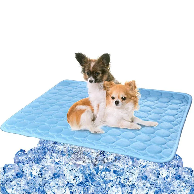 Hot Selling Summer Washable Soft Ice Silk Pet Cooling Mat Dog Ice Pet Mat Pad for Kennel Sofa Bed Floor