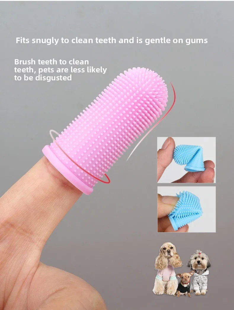 Silicone Finger Cover Pet Toothbrush Disposable Dog and Cat Cleaning & Bathing Tool for Cats and Dogs supplier