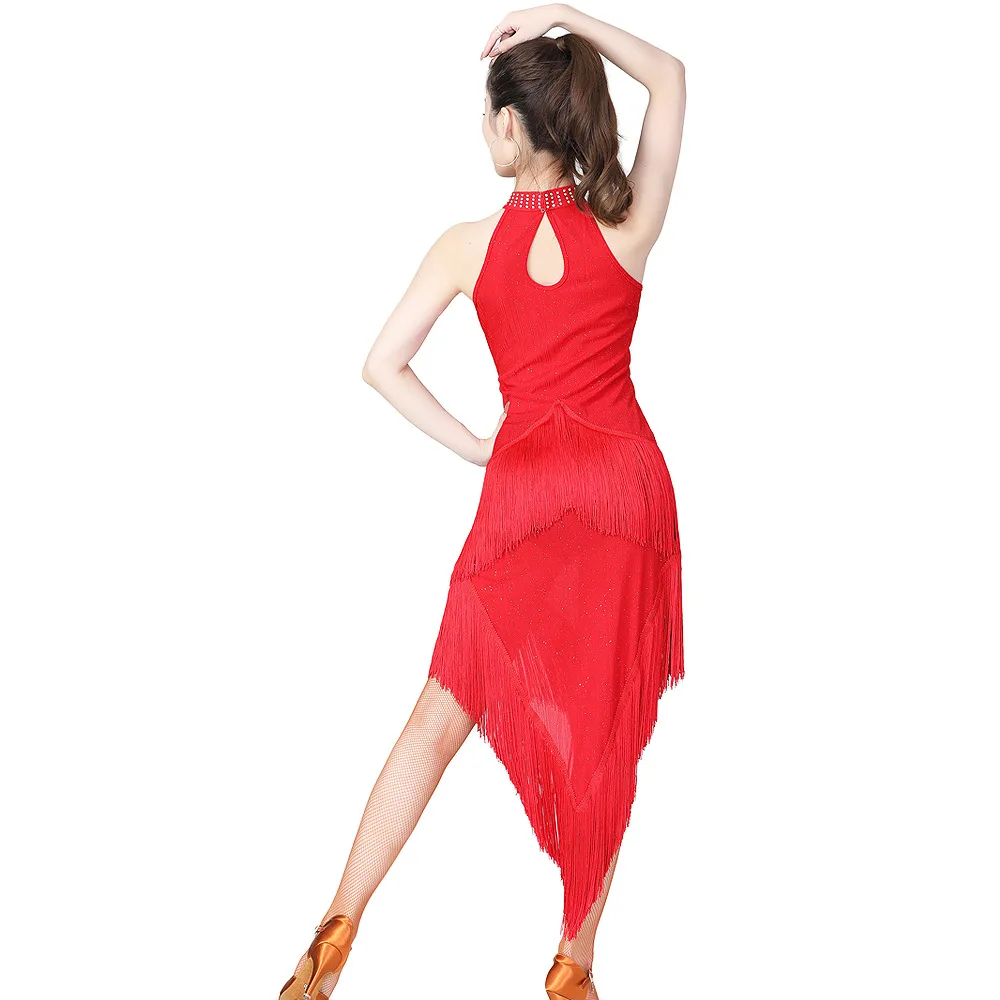 LOOMLO Pizzo Sala da ballo Abito da ballo Donna Maniche lunghe Waltz Tango Abiti da ballo Standard Abito da ballo, Nero , S