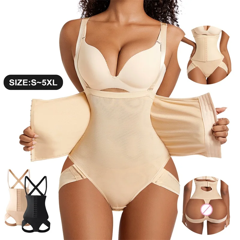 Women Tummy Control Panties Shaper Shoulder Strap Trainer Butt Lift Pull Body Corset Shaping Underwear Waist Trainer Shapewear factory