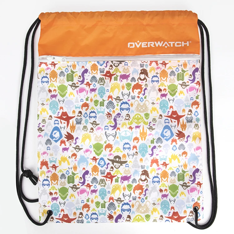 Custom Logo Oxford Student Drawstring Backpack Bags 600 Polyester Cinch Sack