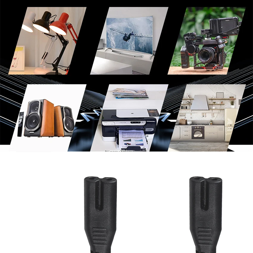 Socket Eu Figure 8 Plug Iec Kema Keur 2.5A 250V Kema-Keur Ac Cord Cable for Ps3 C7 to C8 Power Adapter