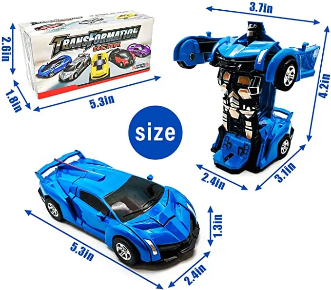 Deformation Boy Toy One Key Transforming Car Robot Police Car