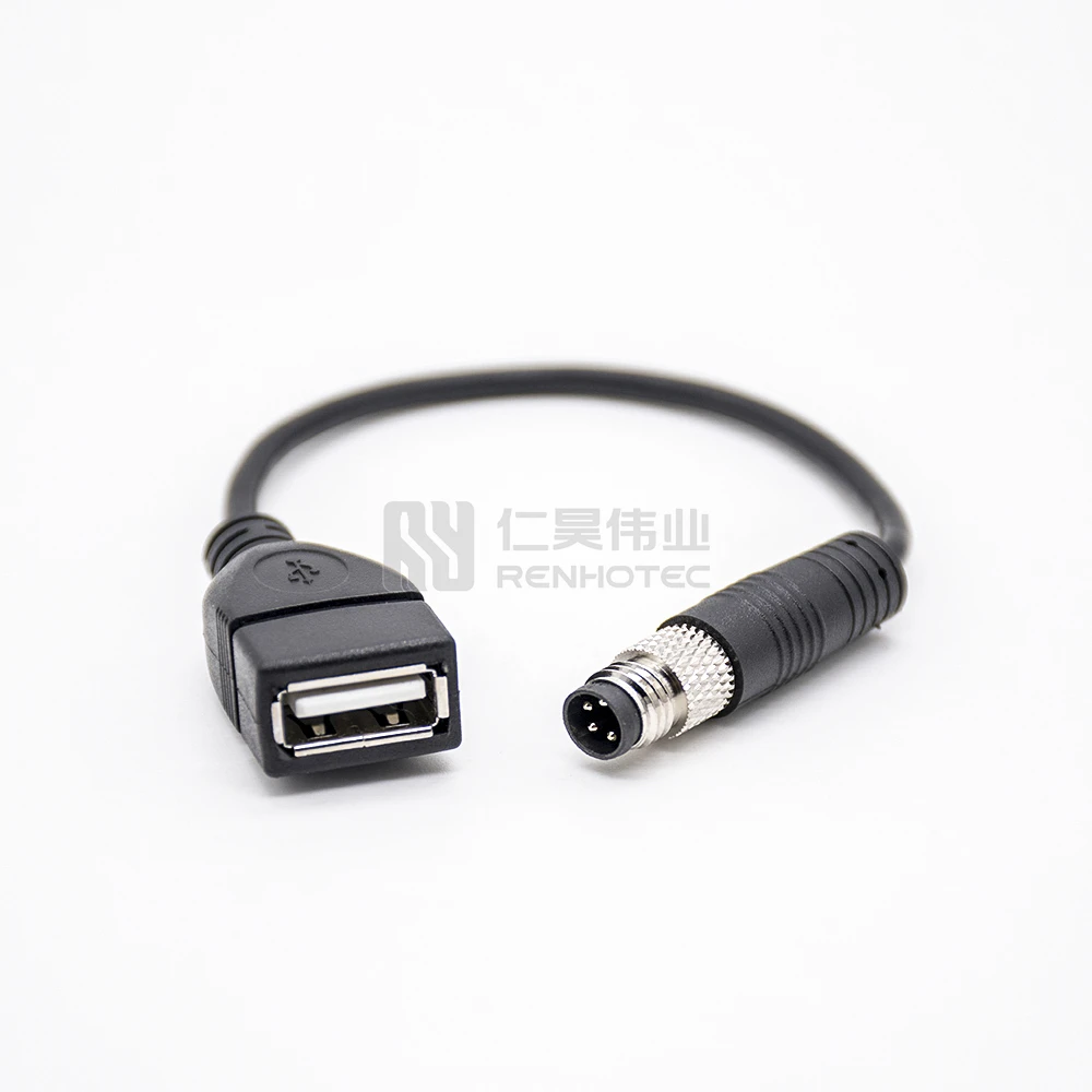 Connecteur De Prise M8 4 Broches Femelle - IP67, Résine étanche, Pour Panneau Ou Câble (laqué Or)