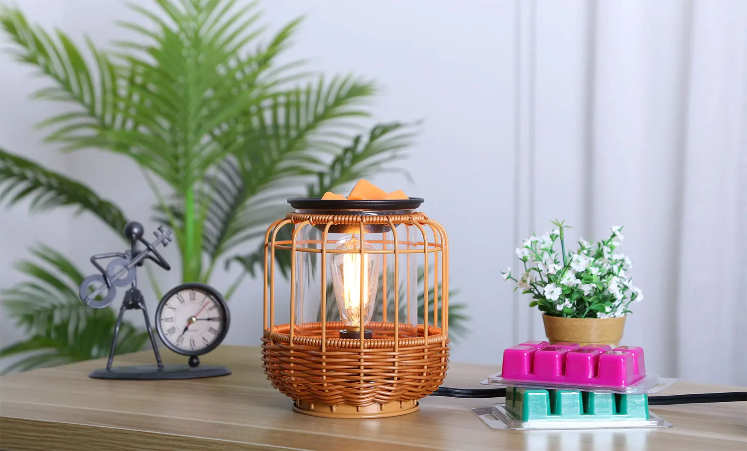 Rattan Wax Burner Electric Lamp Luxury Wax Melt Burners Uk Plug Wax