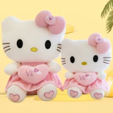 Love Heart Kittens Stuffed Animals Birthday Valentines Gifts Famous Anime Cartoon Character Plush Dolls Girls Toys