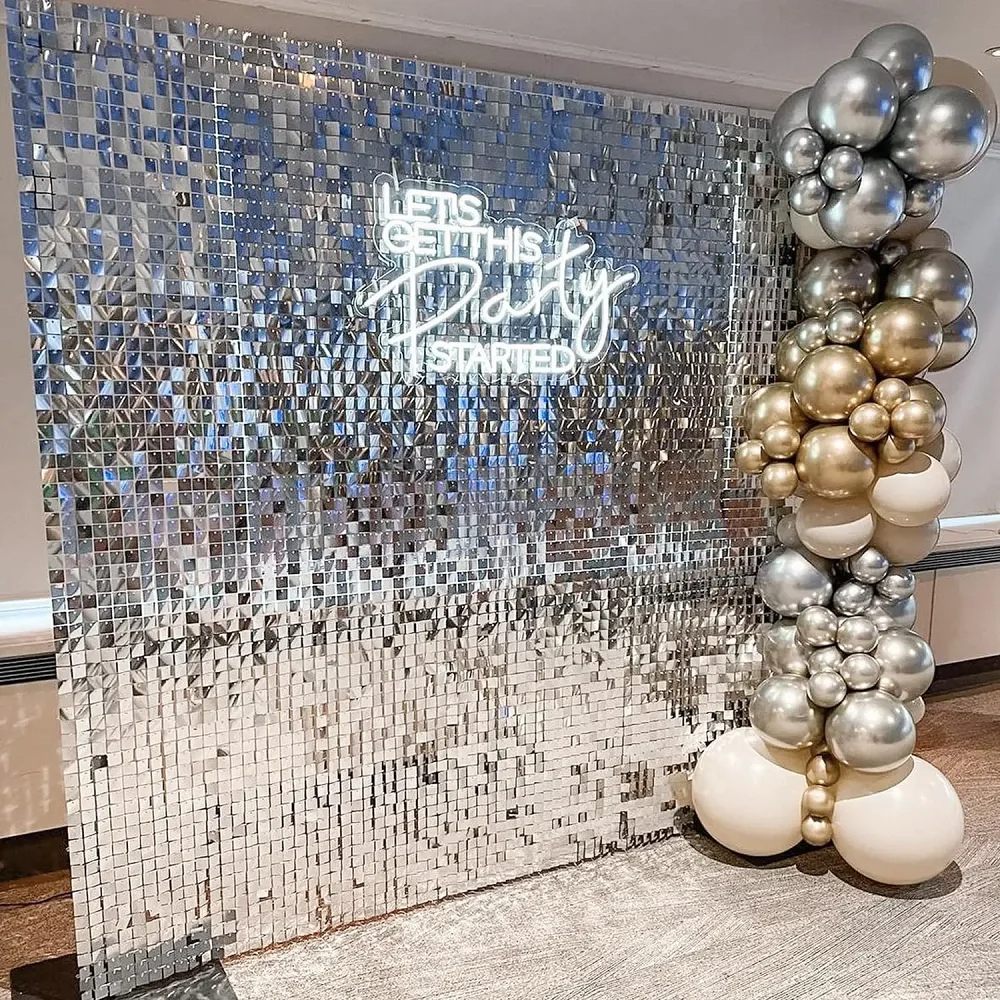 Square Sequin Shimmer Wall Backdrop Panels For Party Decoration Wedding ...