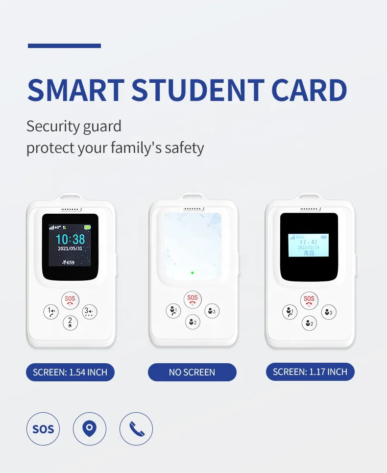 High Quality Tracker with SOS Button for Campus Student Workers Elderly Disabled Student ID Card GPS Tracker