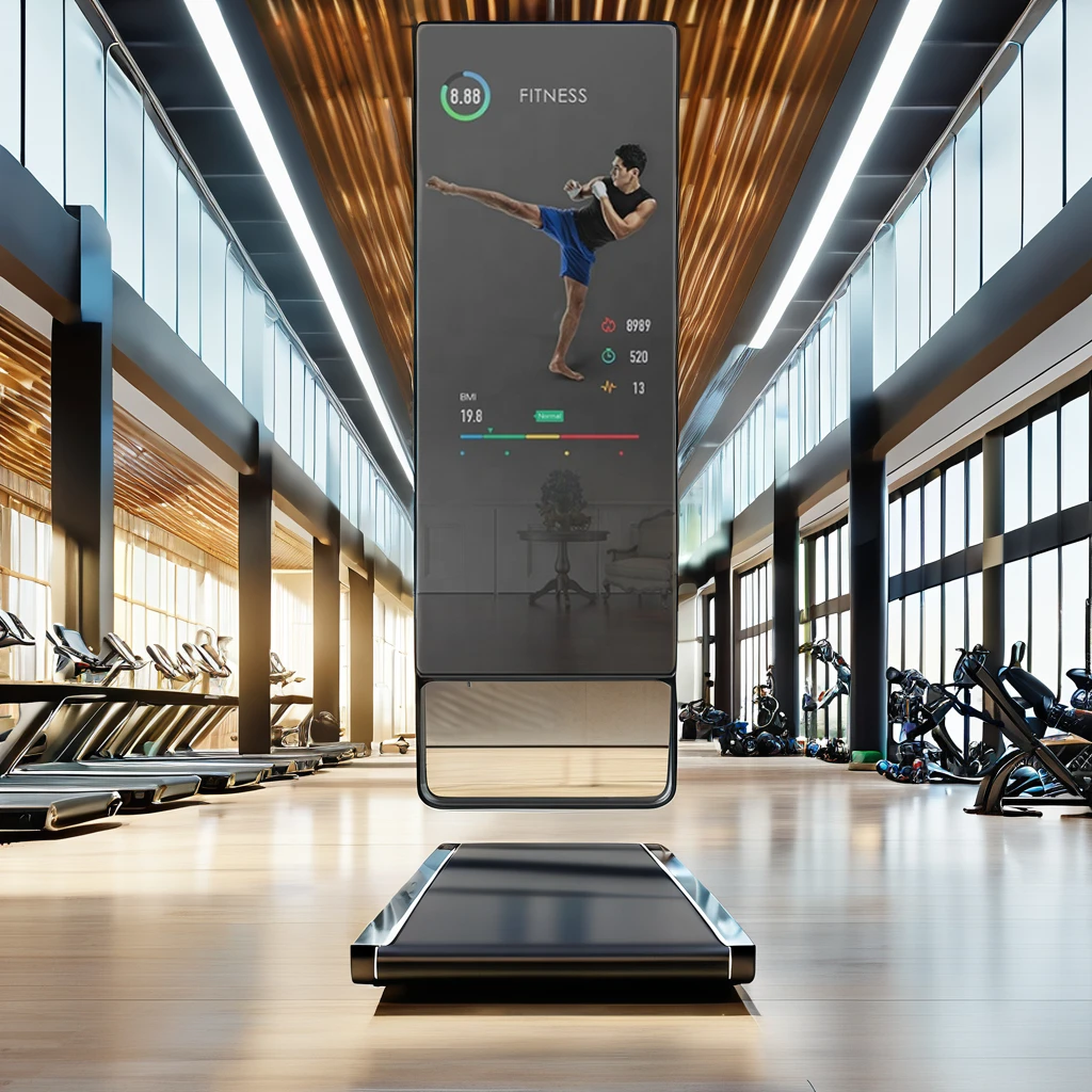 Custom 43-Inch Smart Magic Mirror LCD Digital Signage Interactive Exercise Fitness Smart Display Mirror Kiosk
