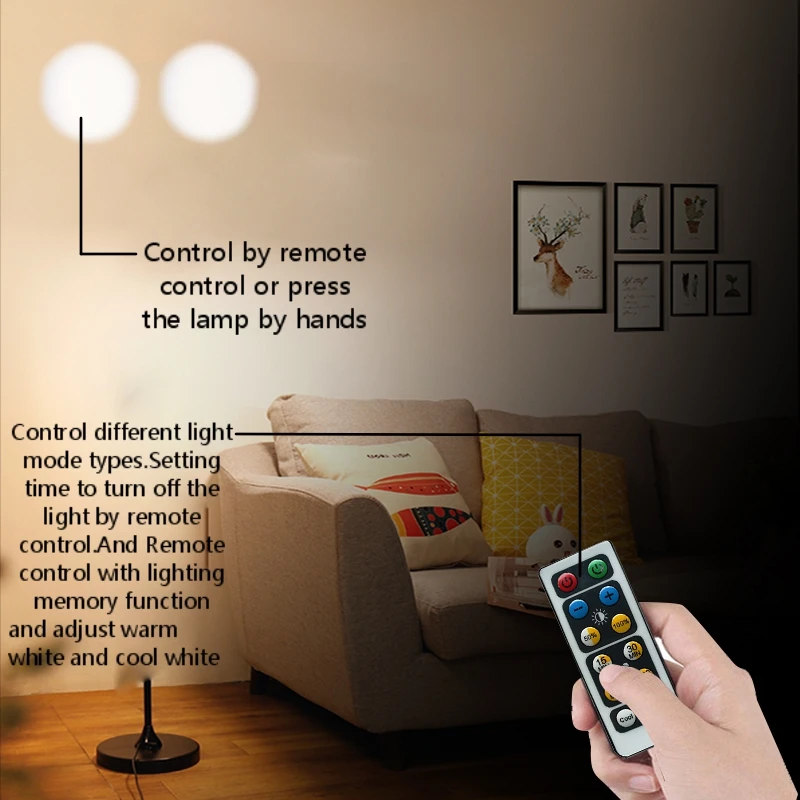 Горячая Распродажа 3 шт. Ночной светильник круглой формы с дистанционным управлением Ночной светильник