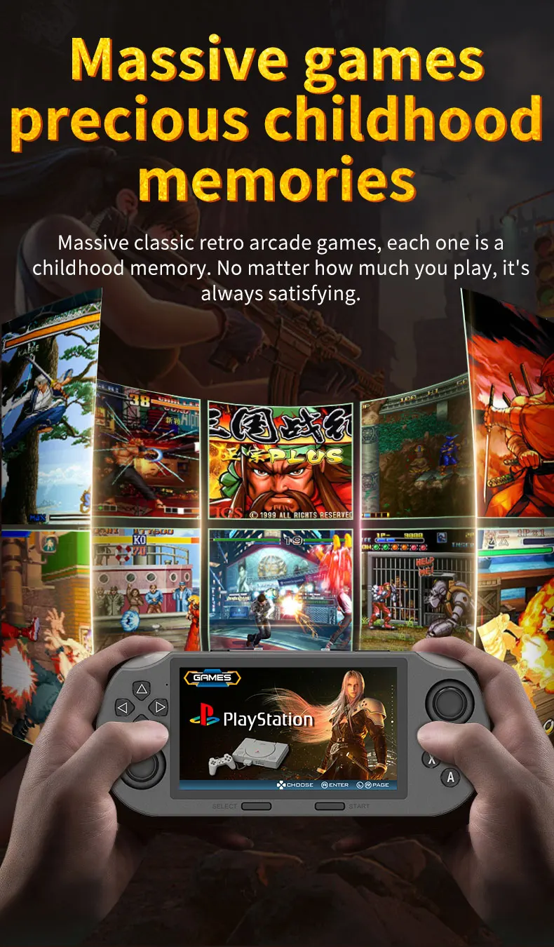 4.5 Inch IPS Screen Handheld Game Console with 20000 Games Retro Game Console Handheld for Kids