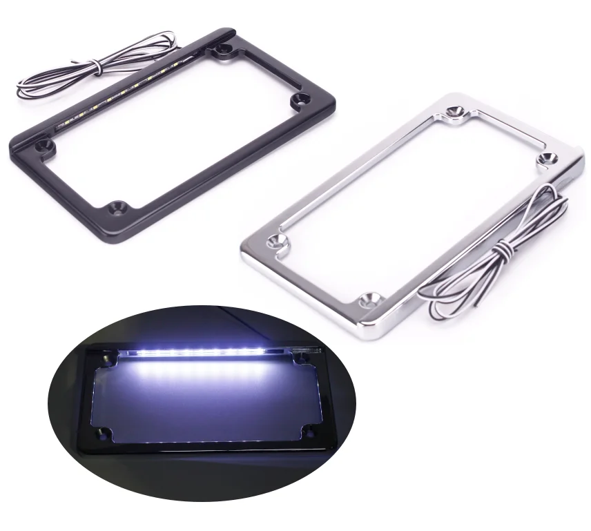 Motorcycle LED License Plate Frame Durable Stylish