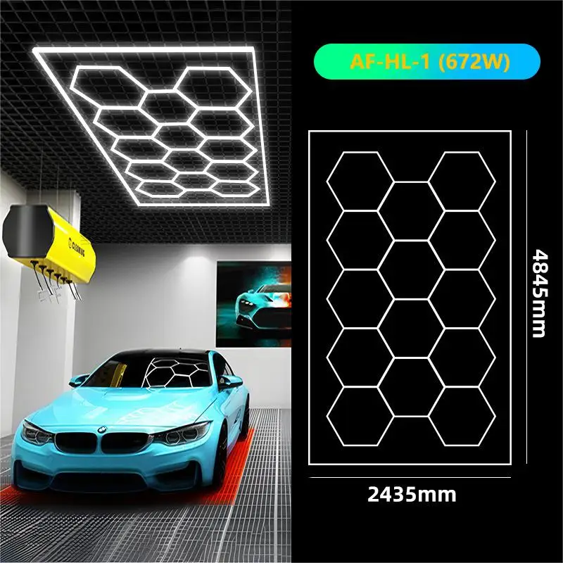 Hexagon Detailing Workshop Ceiling Led Lights For Car Shop And Garage ...