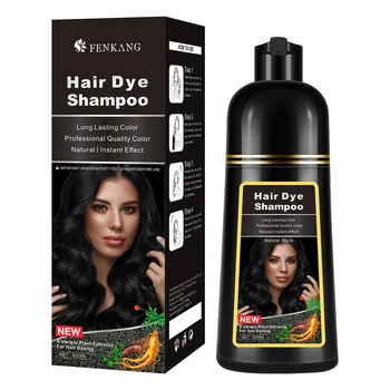 Hot Sale Natural 10 Minutes Hair Color Shampoo Herbal 100% Cover Gray White Hair 3 in 1 permanent hair dye shampoo