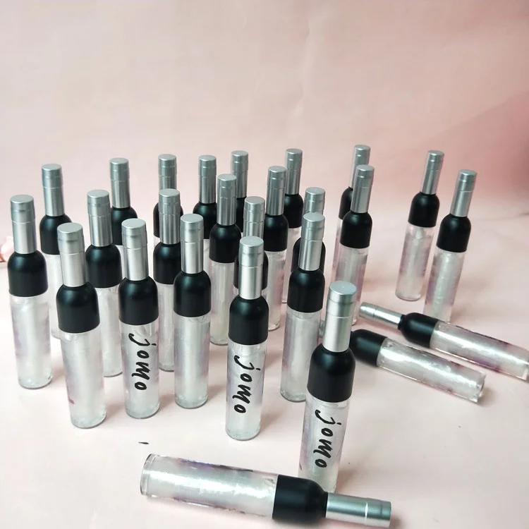 Вкус конфеты уплотняет винная бутылка для губ основание поставщика упаковке тюбике розовое золото логотип метка частного назначения