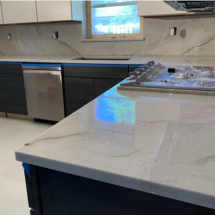 product custom white granite kitchen brazil mont blanc quartzite kitchen countertop-5