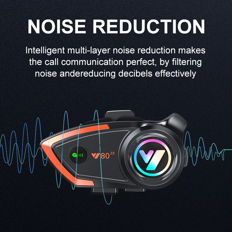 Y80 2X 800m 2 Riders Motorcycle Accessories Helmet Headset Intercom System Wireless Headset Intercom