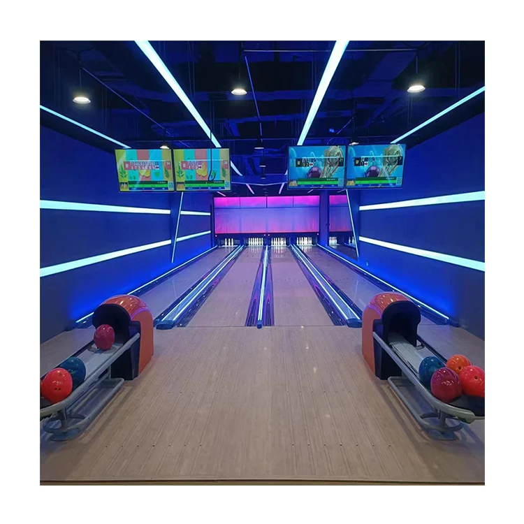 Factory Directly Supply Good Price Automatic Bowling Machine Latest String Pinsetter Glow Lanes LED light Optional Bumper