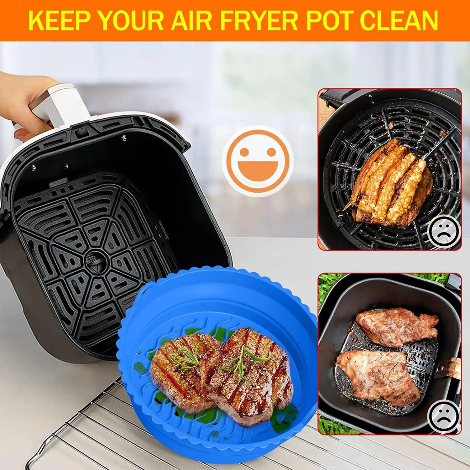 Hotselling Air Fryer Silicone Pot Upgraded Food Safe Air Fryers Oven