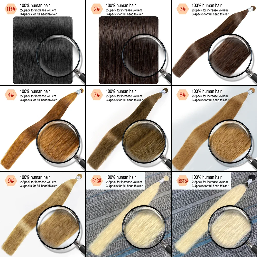 Extension sfuse di capelli umani vergini al 100%, 1b 613, capelli biondi sfusi 10a, tessitura per trecce_voghion.com