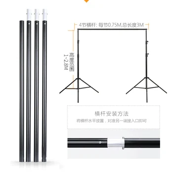 8.5x10ft/2.6x3.2M Softbox Lighting Kit Backdrop Stand Support System with 3x 100% Cotton Backdrop Big Sizes Photo Screen detail image