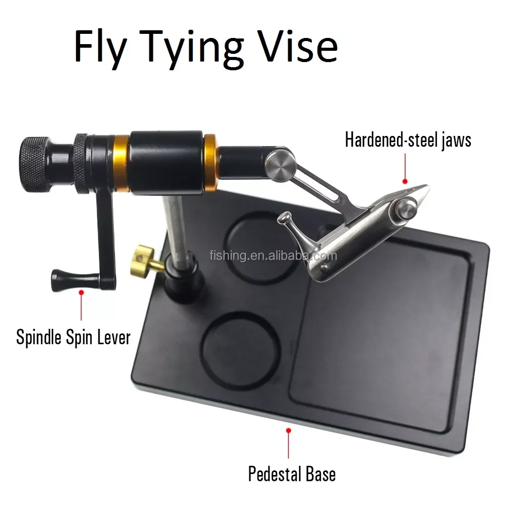 Swivel Tying Vise With Hard Jaws And Stabilizing Base For Precision