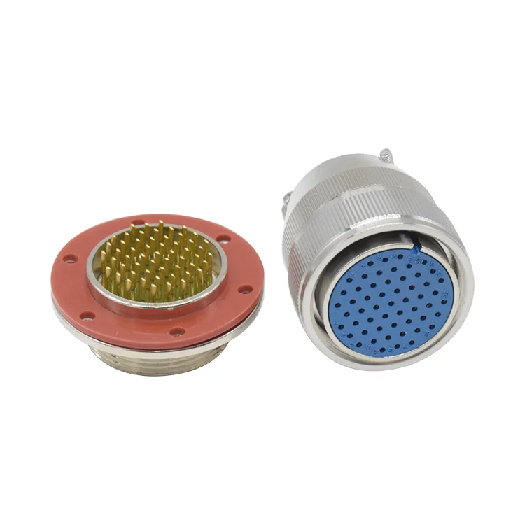55 Pin Circular Aviation Plug Vacuum-Sealed High-Temperature Glass Sintered Electronic Connector Stainless Steel DIN Copper
